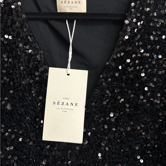 NWT sézane shiny sequin blouse - Picture 4 of 5